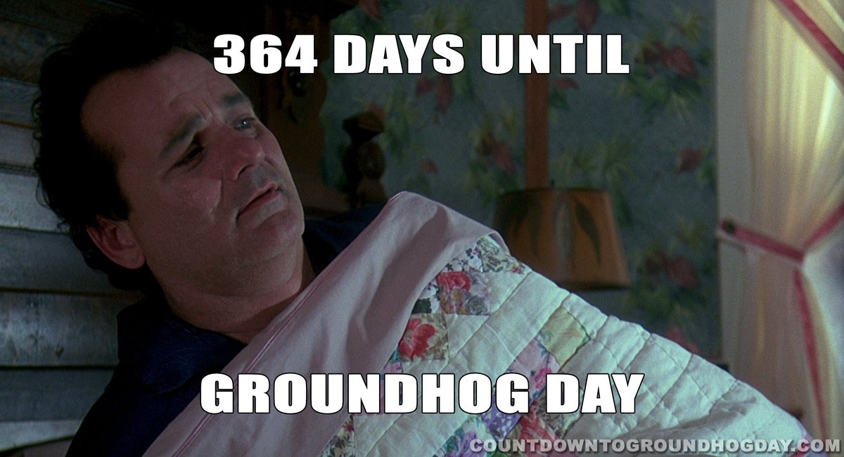 GroundhogTime's tweet photo. If you are experiencing the post Groundhog Day blues, you are certainly not alone. But don't worry, Groundhog Day 2024 is only 364 days away! #GroundhogDay2024 #GroundhogDay https://t.co/RvO85jDit2