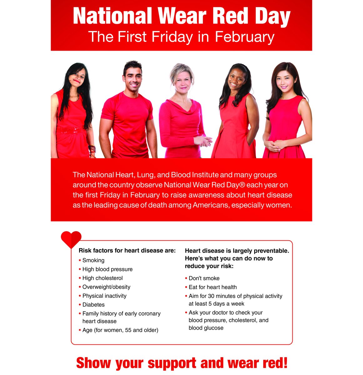 It's #NationalWearRedDay to raise awareness for #heartdisease, the #1 killer of Americans and especially women. #hearthealth #heartattack #health #qaismeraj #wearredday