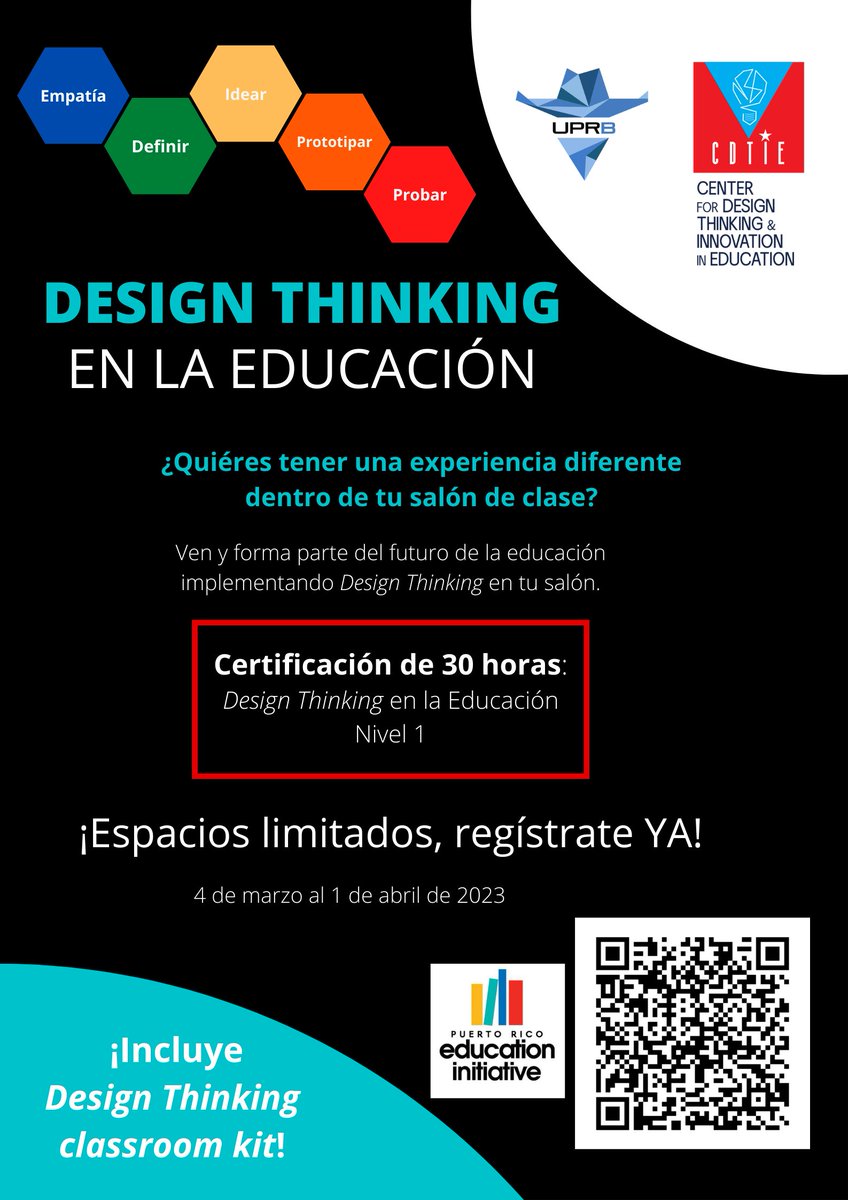 CDTIEorg's tweet photo. We invite teachers and educators to train, prepare, and educate themselves in design thinking to transform the way they teach in their classrooms.
#education #designthinking https://t.co/2G6ob9WZfz