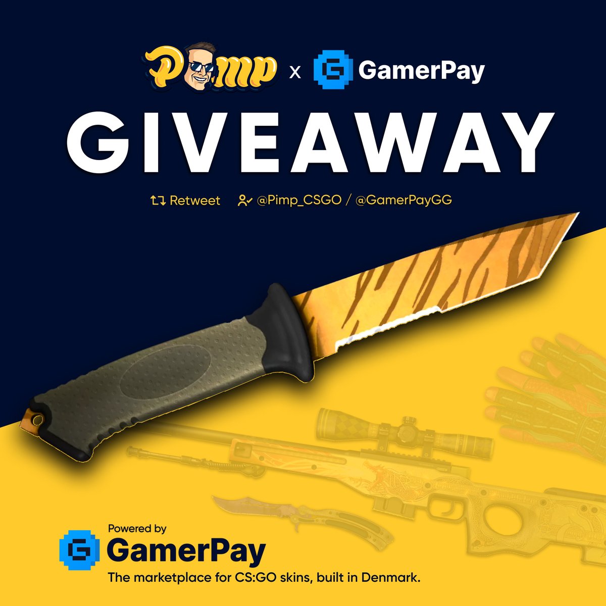 sponsored | Today, I'm super stoked to announce my new partnership with <a href="/GamerPayGG/">GamerPay</a> 💥

To celebrate, we kick off with a giveaway! Participation requirements shown on the picture. 
Note, to redeem the prize you need a user on GamerPay ☝️🤓

Set it up via. pimpcsgo.click/GamerPay