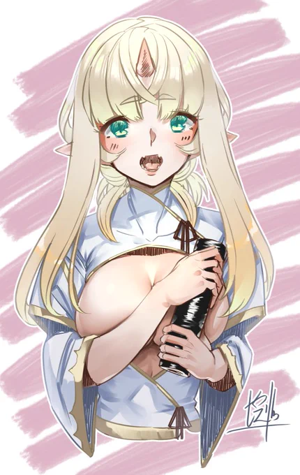 節分だから、ばぶみのある鬼娘描きたかったので描いた(`、3_ヽ)_ 