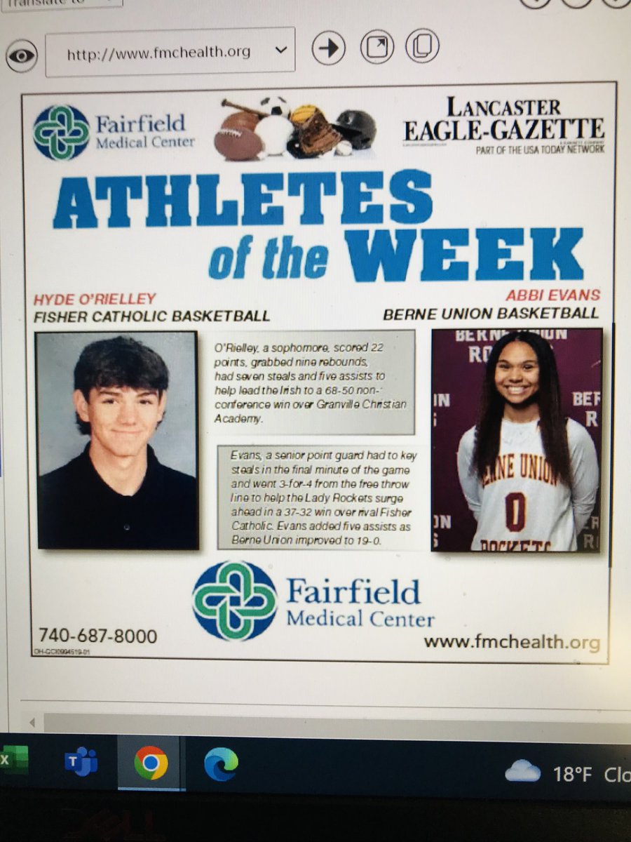 Thomas Wilson (@twil2323) on Twitter photo Eagle-Gazette Athletes of the Week: Fisher Catholicâs Hyde OâRielley and Berne Unionâs Abbi Evans. âŠ<a href="/fishercatholic/">Fisher Catholic</a>â© âŠ@LadyRocketsBBâ© âŠ<a href="/Coachsbrown/">Shawn Brown</a>â© âŠ@D_SNIVELYâ© Eagle-Gazette Athletes of the Week: Fisher Catholicâs Hyde OâRielley and Berne Unionâs Abbi Evans. âŠ<a href="/fishercatholic/">Fisher Catholic</a>â© âŠ@LadyRocketsBBâ© âŠ<a href="/Coachsbrown/">Shawn Brown</a>â© âŠ@D_SNIVELYâ©