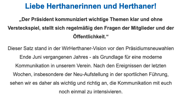felixhanke's tweet photo. Bernstein lädt zum Dialog ein. Das kann zum echten Stimmungsbarometer im Verein &amp; unter Mitgliedern werden. Trotz umstrittener (operativer) Entscheidungen ein gutes Zeichen. Vielleicht eine echte Chance, die Kommunikation im Verein endlich zu professionalisieren. #hahohe https://t.co/lMXes6kd3U