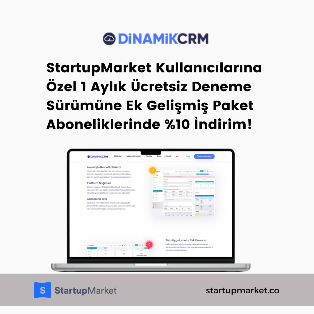 . <a href="/DinamikCrm/">DinamikCRM</a> 'den %10 indirim 📢

StartupMarket Teklifler sayfamızda bulunan DinamikCRM'in sana özel fırsatı var!!

Teklif detayını incelemek ve başvuru yapmak istersen: startupmarket.co/teklif/firma/d… 

#startupmarket #girişim #marketplace #entrepreneurship #crm