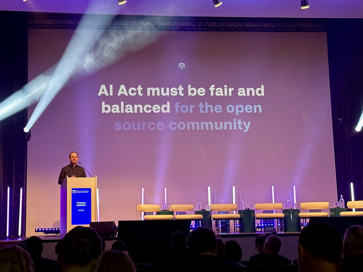 Lumaxis's tweet image. First event done ✅ Watched the boss speak about the European AI Act 👌🏼 @OpenForumEurope #EUOpenSource