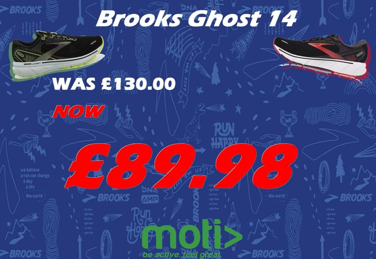 🚨 PRICE DROP 🚨

More massive savings at Moti!

One of our all time favourites, the Brooks Ghost 14 is now ONLY £89.98!!!

Limited stock available, get yourself a bargain in store or online at mymoti.com

#Moti #MotiLlanelli #runningshop #shoplocal #Running #Ghost14