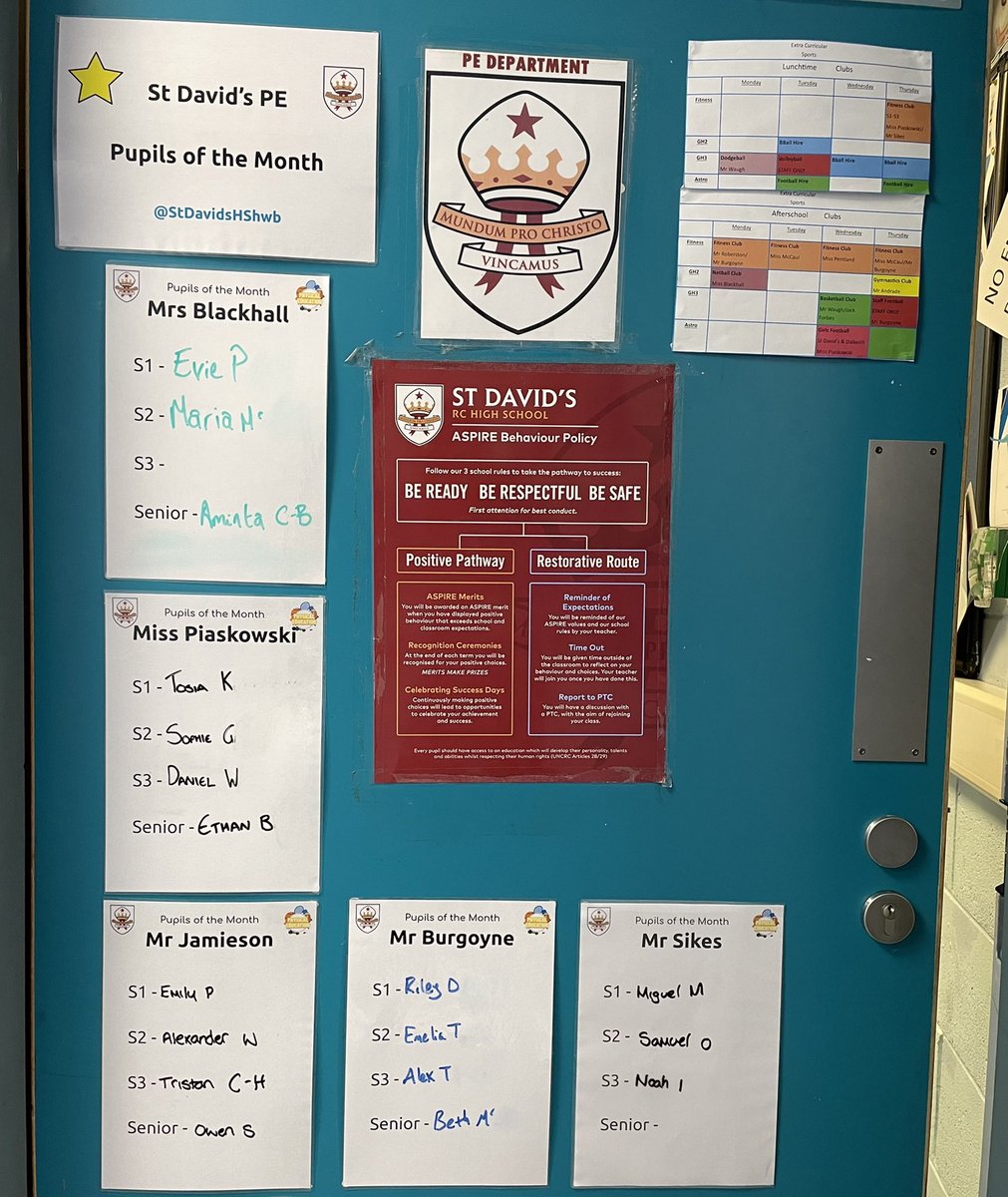 StDavidsHShwb's tweet photo. 🏅JANUARY PUPILS OF THE MONTH🏅

Congratulations to all of our pupils of the month - the first pupils selected in our new initiative to recognise those who consistently demonstrate the schools ASPIRE values in PE lessons

Well done to all 👏🏼 https://t.co/6cbCgaK5Ht