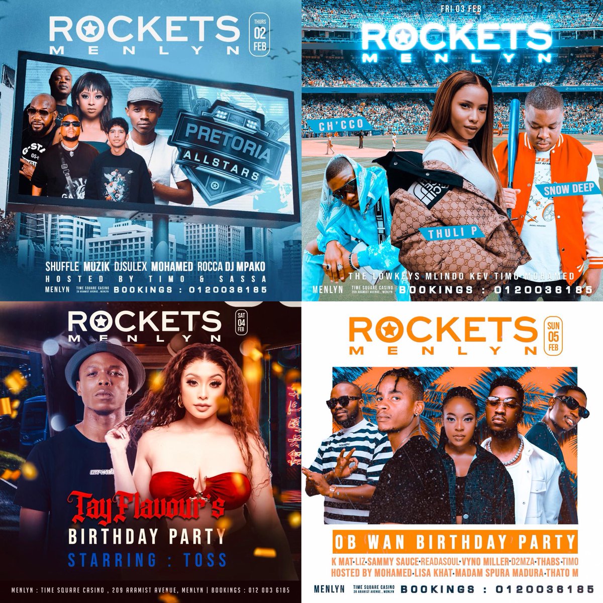 RMenlyn's tweet photo. W E E K E N D - L I N E U P ๐๐๐ #rocketslife #rocketsmenlyn #shuuuuu https://t.co/EdPyrxQhxW