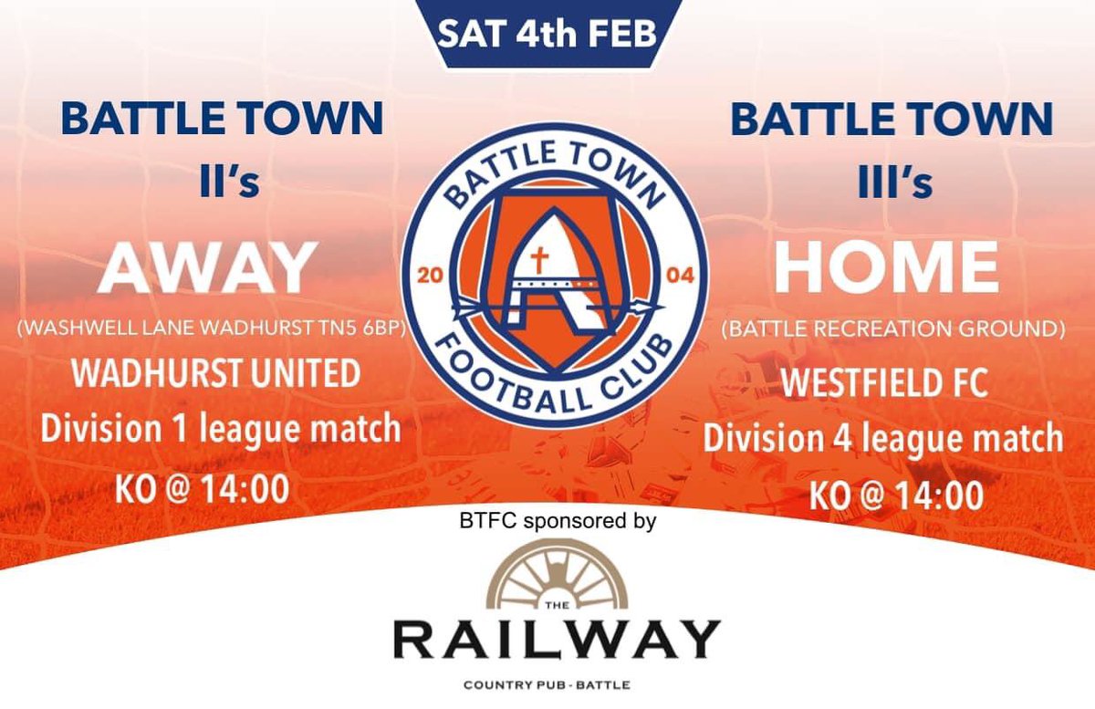 Our 2s and 3s are both in action this Saturday. Both are involved in ESFL League games, with the 3s playing at Battle Rec.