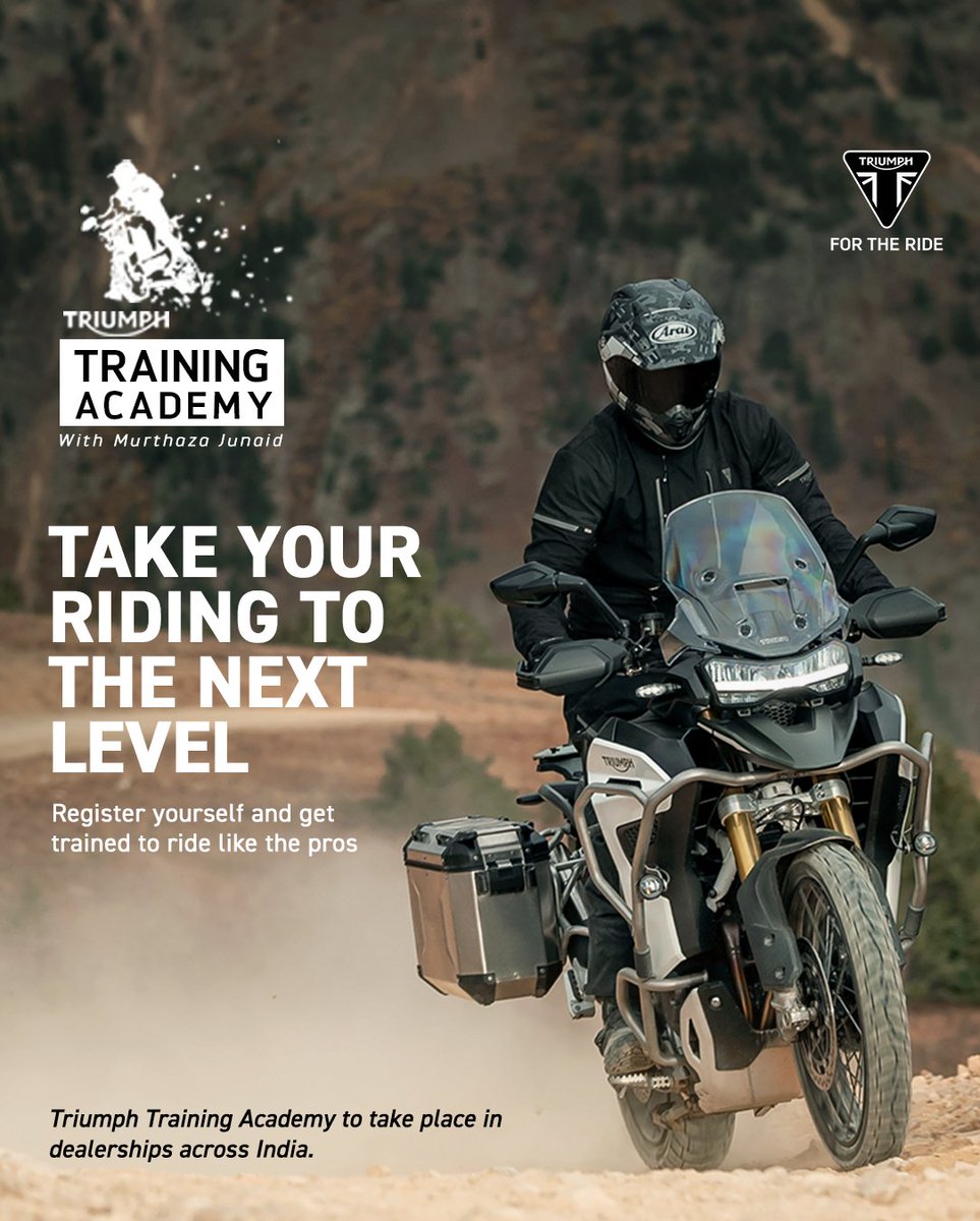 IndiaTriumph's tweet photo. New Year. New Resolutions.
Add this to your list too - To Take Your Riding To The Next Level - For we are bringing #TriumphTrainingAcademy to your city.
Register yourself with your local Triumph dealer today, & strike off yet another item of your #RidingGoals. https://t.co/48OAOZOi53