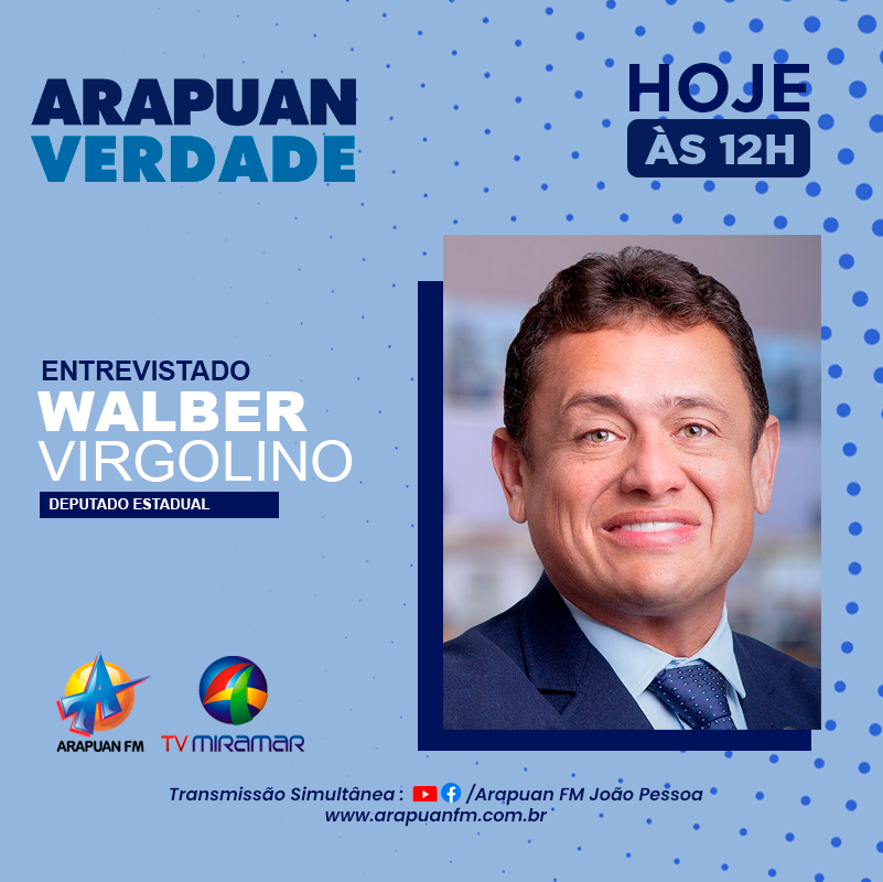 tv_miramar's tweet photo. #ArapuanVerdade | Daqui a pouco tem entrevista com o deputado estadual, Walber Virgolino na sua #TVMiramar! https://t.co/ED403j3DP2