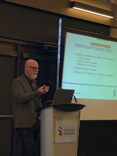 Our director, Darren Fast, gave a presentation to UM researchers on Knowledge Mobilization and Commercialization.  Thanks to all who tuned in, online and in-person!