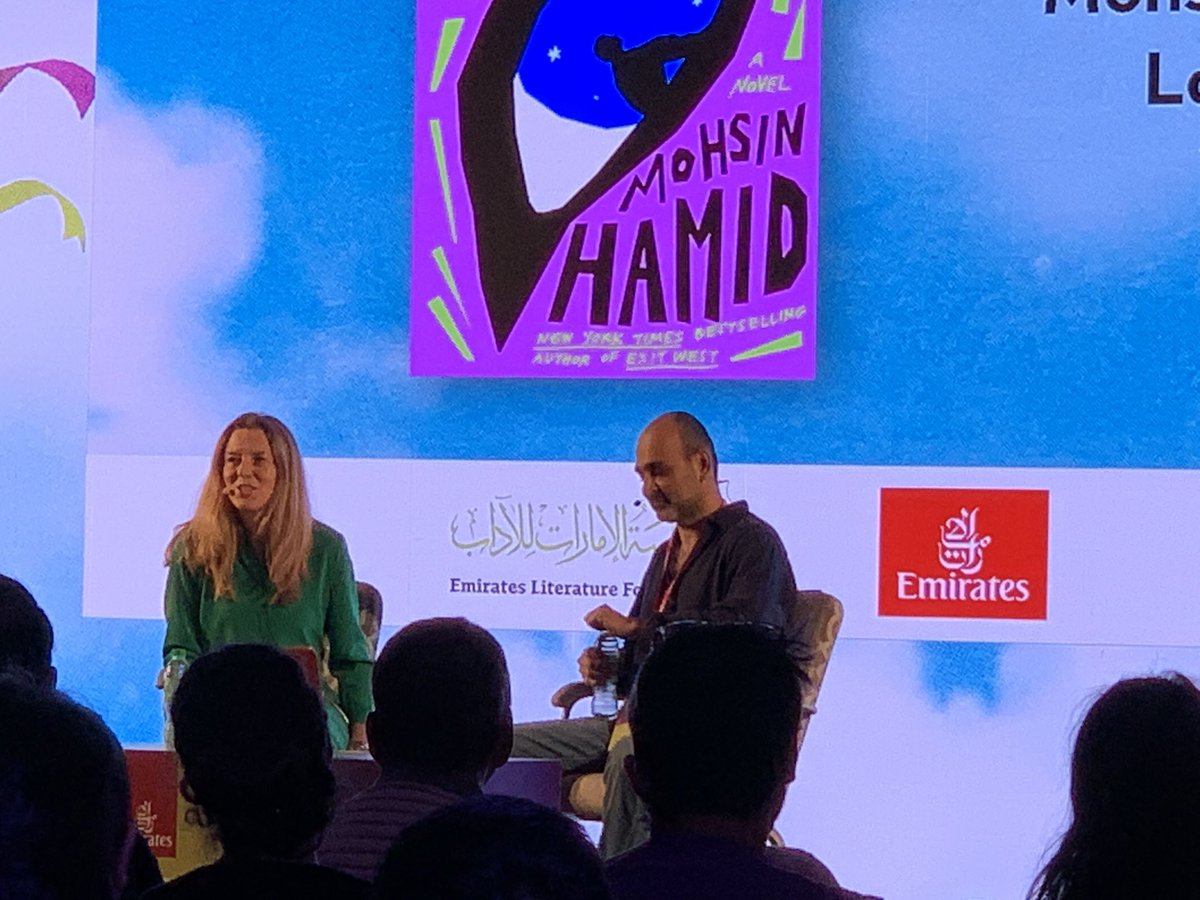 seemakapadia71's tweet photo. “The way this book unlocked for me was during the pandemic—there was this time we knew something was coming—the world seemed to change— people changing color—grappling the end of “whiteness”—Mohsin Hamid at @EmiratesLitFest #emirateslitfest https://t.co/wysux17ZWR