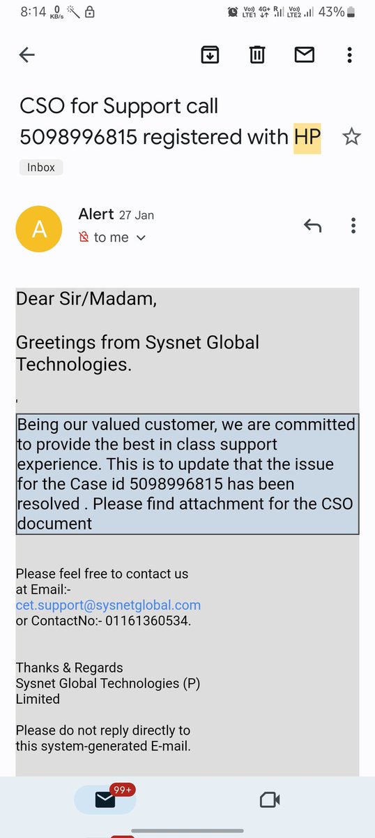 jparashar16's tweet photo. As I have purchased their warranty service and getting my time wasted.
As per my view @HP products are a waste of money, time and resources. It's been 4 months I can't use my laptop.
Tens of cases have been registered but still I am struggling with issue. https://t.co/VMC9wge1qp