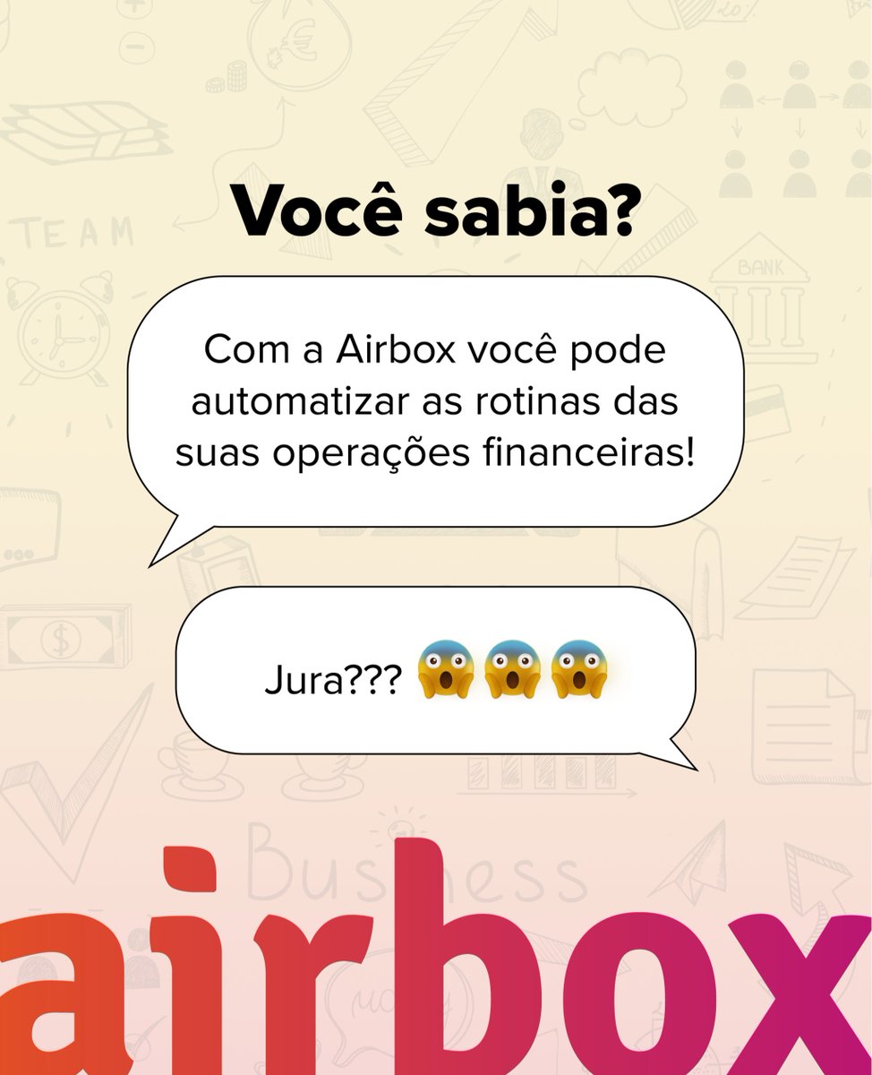 Airbox_tech's tweet photo. As rotinas das operações financeiras costumam te tirar do sério? Você pode automatizá-las com a Airbox! 

Agende uma demonstração e veja de pertinho como funciona! https://t.co/qgDYbqiG7K