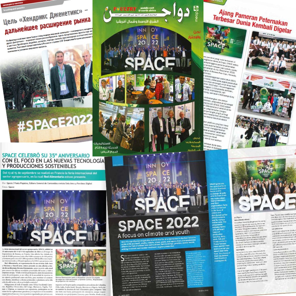 🌍 Le SPACE dans la presse internationale 🌍
On parle du SPACE partout dans le monde ! Retour sur quelques articles publiés après la 36ème édition du #SPACE2022. 📰 #SPACE2023 #elevage #Rennes