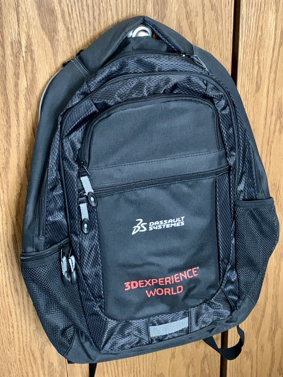 astrosetz's tweet photo. My fourth #BackpacksOf3DXWorld is the one given out after the 2019 general session where the name change from @SOLIDWORKS World to #3DEXPERIENCE World was announced. It was also the return of bag swag after a short hiatus from the very popular tradition. @gsc3d ##3DXW23 https://t.co/IRUYejZK7J