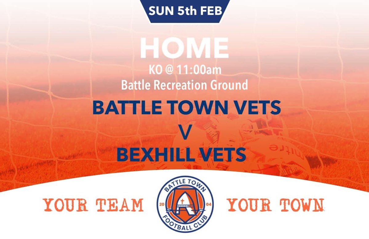 BTFC Veterans play their 2nd fixture of the season this Sunday. Come and watch at Battle Rec on Sunday morning.