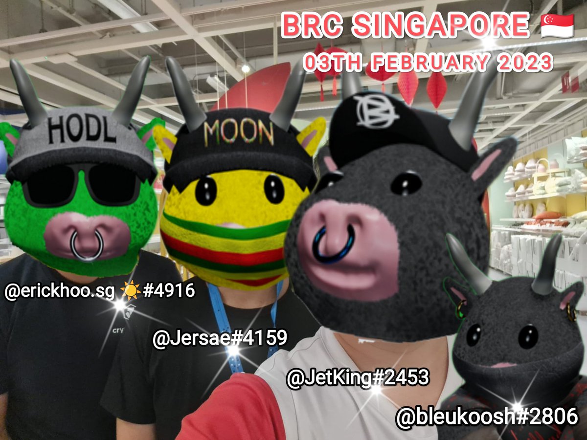 erickhoosg's tweet photo. My 2023 1st IRL meetup with my ๐ธ๐ฌ@BullRunCrew band of brothers. #partyanimals #WeLoveBRC #BRCFAM #CROFAM #FFTB @Enchanted_NFT @SaintSeiya_77 @TheOnlyEgan https://t.co/cWm2vqKhxp
