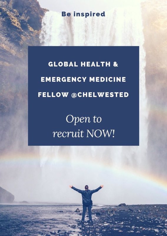 GEM fellow job 70:30 split -RCEM Global EM fellowship @ChelwestED from Aug -Senior Clinical Fellow level closing date 13th Feb beta.jobs.nhs.uk/candidate/joba…