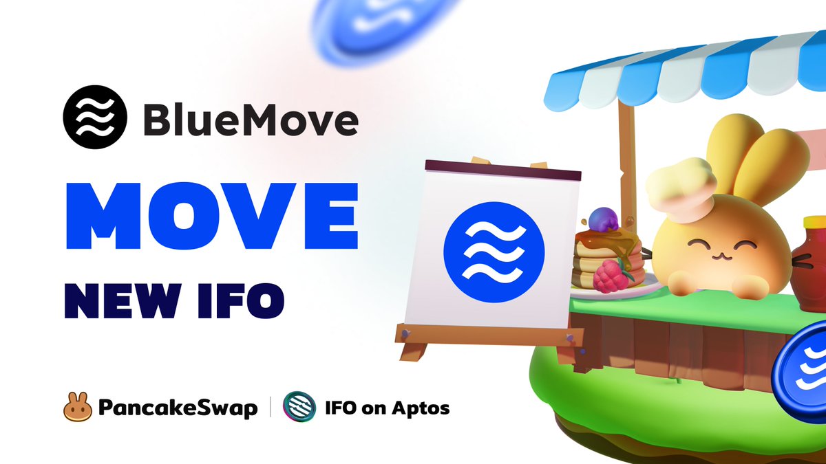 🌊PancakeSwap welcomes BlueMove (Aptos NFT marketplace) to the first IFO on Aptos!

⏰IFO: Thu, 9 Feb, 1200-1400 UTC

👉How to join? There are no entry requirements for this IFO, simply hold $CAKE on Aptos and commit them during the IFO!

📚Learn more: bit.ly/3JJ31T3