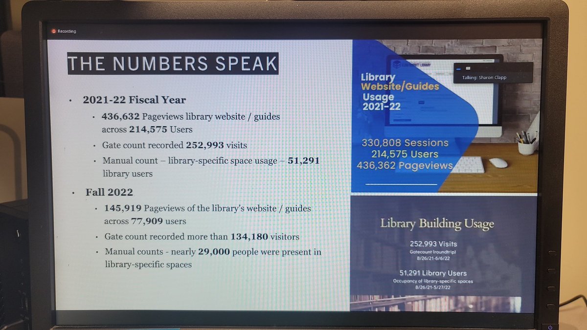 loweam13's tweet photo. Creating a dashboard with all of these stats can be helpful to show library impact to administrators. Something I think we are all grappling with - communicating effectively the impact on student success we have. #SUNYLAmw23 #libraries #SUNYLA https://t.co/UO2Atpig2o