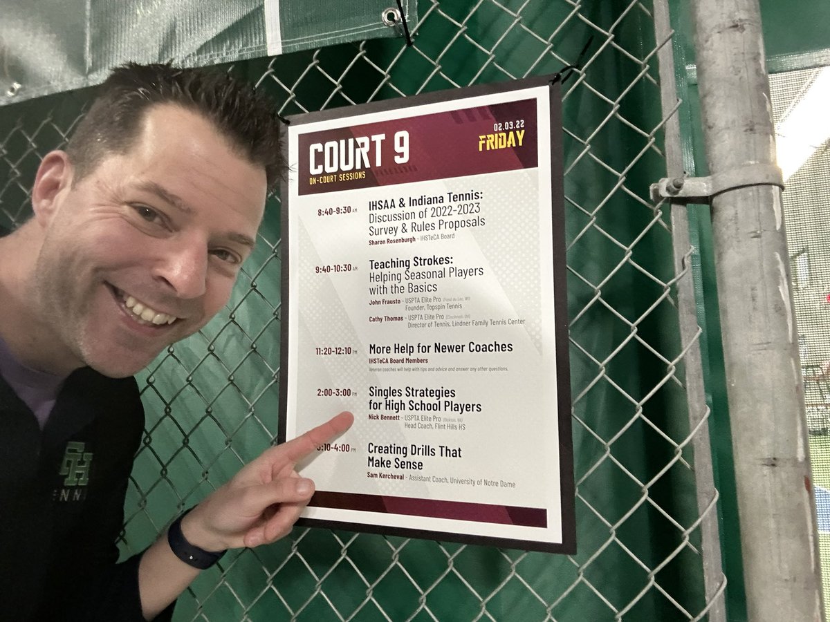 MP10spro's tweet photo. Presenting on Singles Strategies for HS tennis players @USPTA_Tennis @MW_USPTA https://t.co/FilTaKI2Md