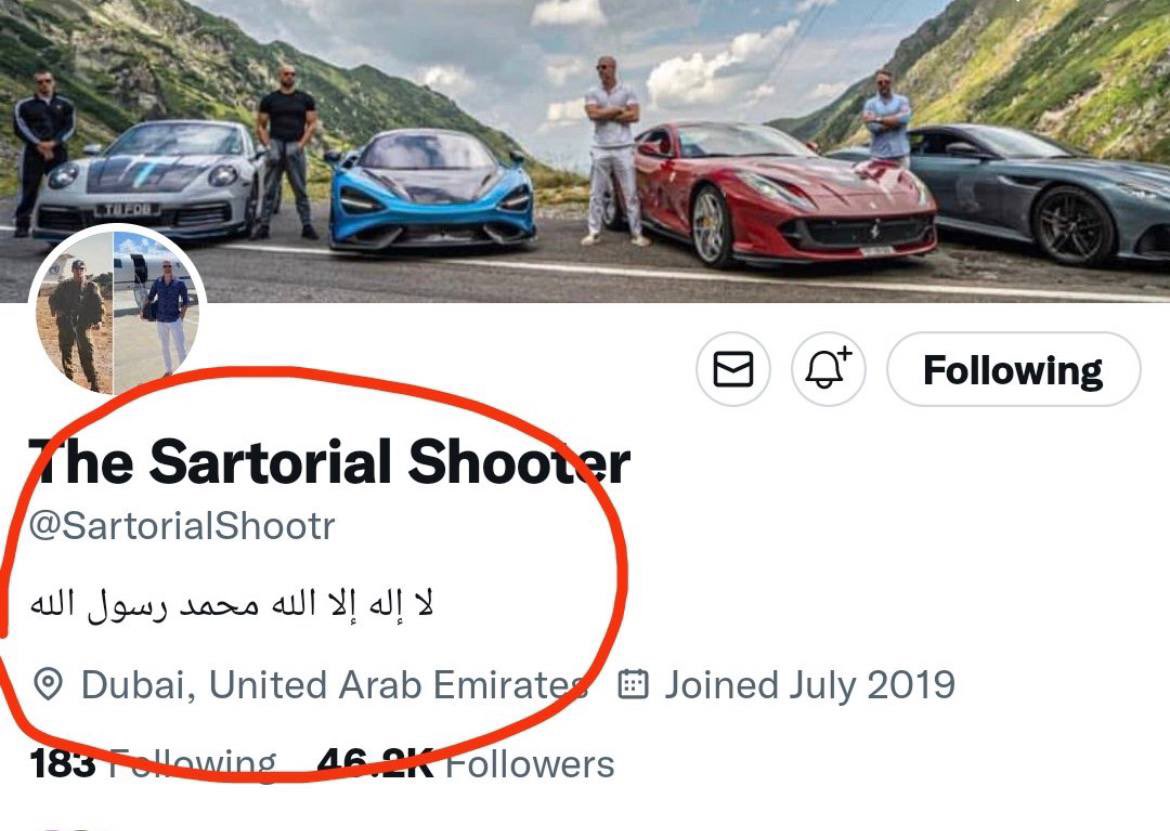 ShaykhSulaiman's tweet photo. Sartorial’s account has been reinstated on Twitter. But they removed the Shahadah.

What’s strange is they have NOT changed the bio back to what it was before Tate’s arrest.

So @ellagirwin can you explain the reason why someone is messing with his account &amp; why he’s locked out. https://t.co/NA7ylkLS3H