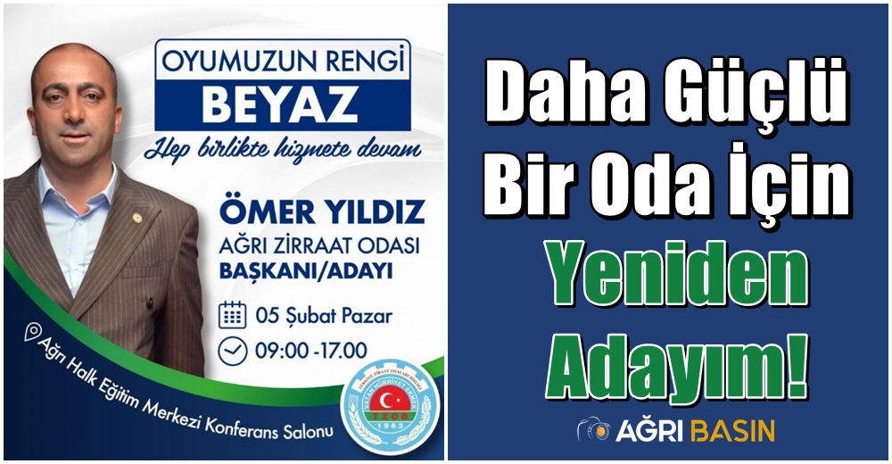agribasin's tweet photo. Ömer Yıldız AZOB Başkanlığına Yeniden Aday 

Ağrı Ziraat Odası Başkanı Ömer Yıldız, 5 Şubat 2023 Pazar günü gerçekleştirilecek olan Oda seçimlerinde "Daha Güçlü Bir Oda İçin" yeniden adayım dedi.
https://t.co/W04Nj8OgYS 
#agriziraatodasi #azob #ömeryıldız #agri #agribasin https://t.co/PhmT0fdVdC