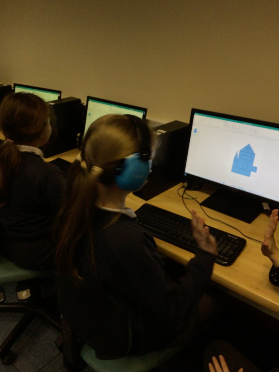 Y5Brindley's tweet photo. In Computing, the children used either Publisher or Google Drawings to create vector drawings of houses. They were only allowed to use squares, rectangles, triangles and lines #computing #creatingmedia #vectordrawings https://t.co/djxEpK8C7T
