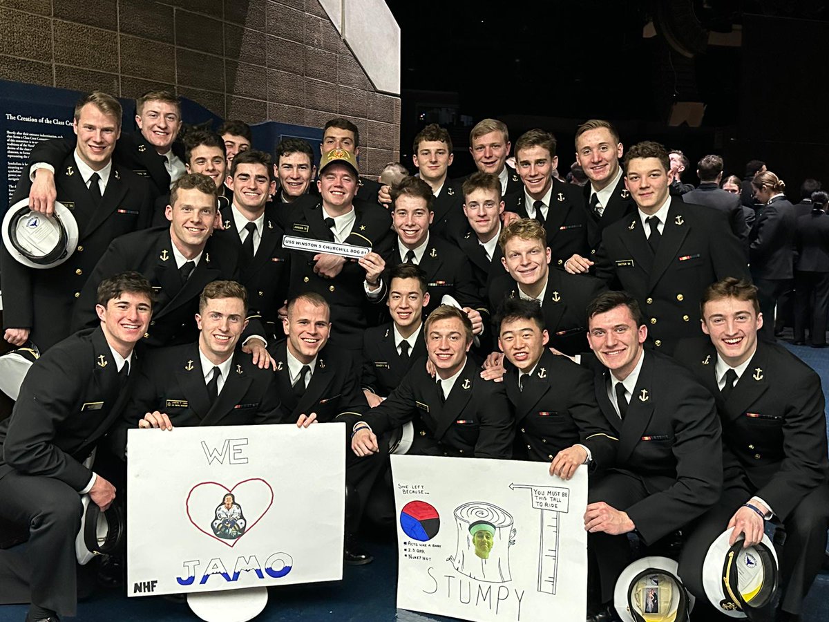 NavyHockey's tweet photo. It's gameday! We're headed to Baltimore tonight to take on @TowsonHockey in another @ECHAHockey matchup. We'll let you know if we find a streaming link. In the meantime, enjoy this picture from @NavalAcademy #ShipSelection last night. Congrats Jame-O! https://t.co/KcJwcFKVAj
