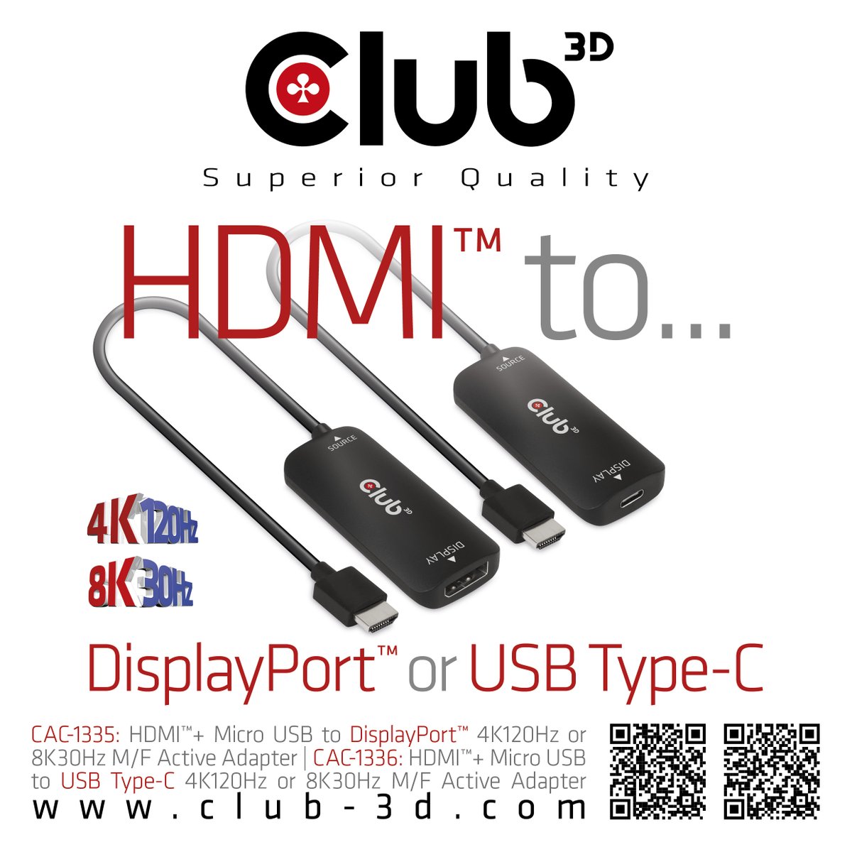 club3d's tweet photo. Experience stunning image & video quality with Club 3D's HDMI to DP or USB-C adapters. Connect to 4K120Hz or 8K30Hz displays. Micro USB powered w/ USB-A to Micro USB cable. Check our website to find the perfect adapter for your setup.
#HighQualityVisuals #HDMIToDP #USBTypeC https://t.co/iAocWJkNDF