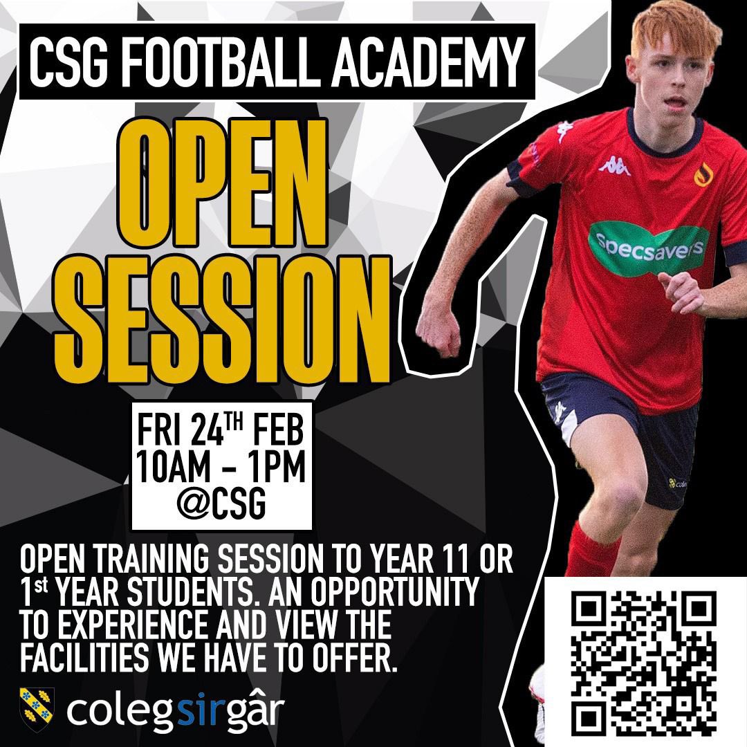CsgSoccer's tweet photo. 💥REGISTER NOW💥
Gain experience and skills from a skilled coaching team in high class facilities!
📆Friday 24th of February
⏰10am-1pm
📍Coleg Sir Gar
#developdesiredrive https://t.co/lliEYjMfmI