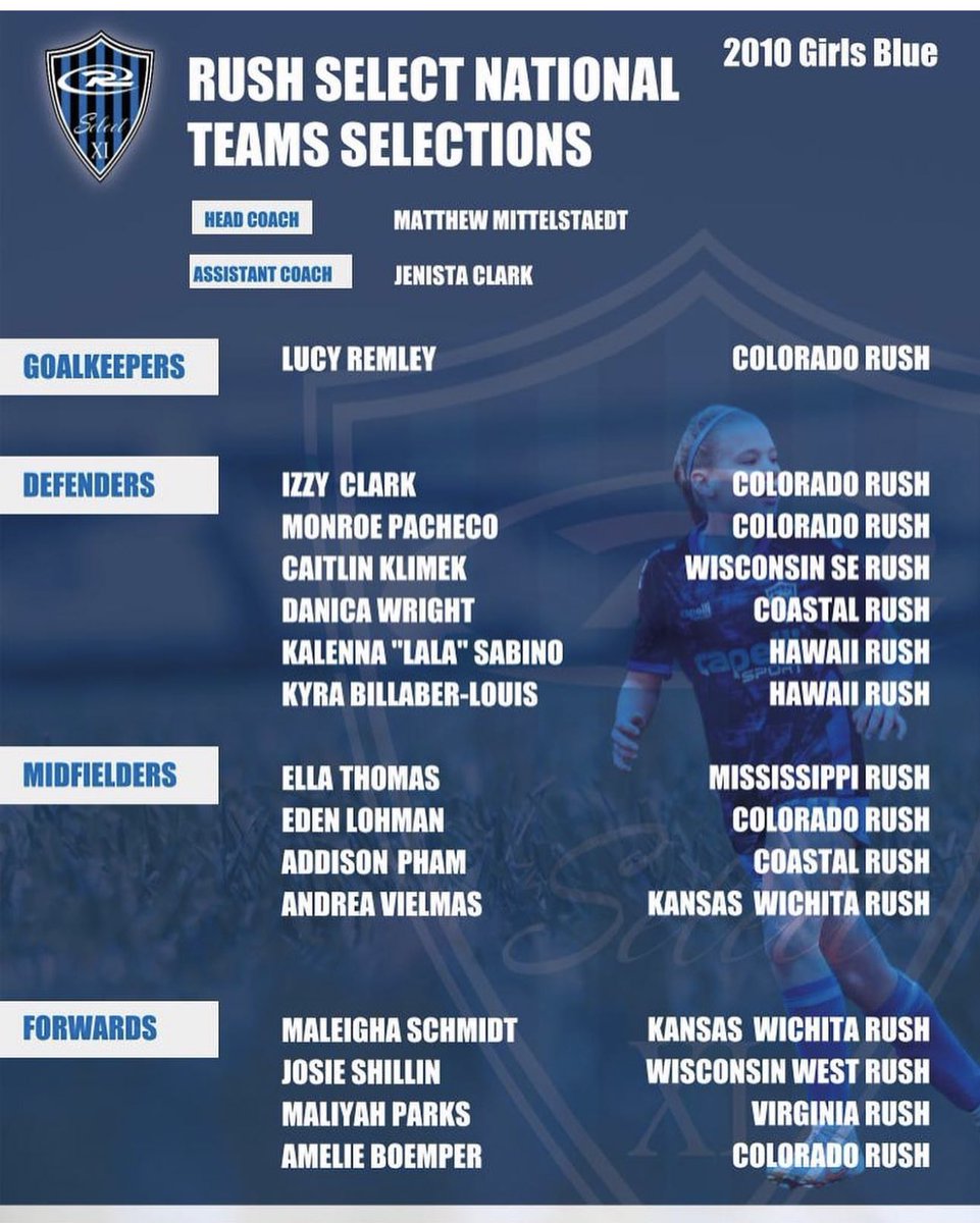 StacyWr1ght's tweet image. So excited for Jade (Danica) my Rockstar Soccer Player for making the @Rushselect National Team! Arizona and Italy here we come!! @RushSoccer
