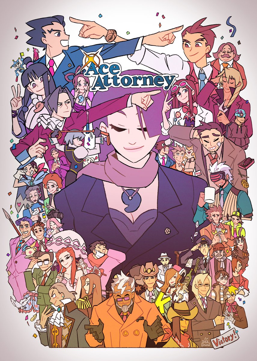 Agent00DICE's tweet photo. Poster of the series of games that makes me happy! #AceAttorney  ❤️ https://t.co/kbO7B0cvEH