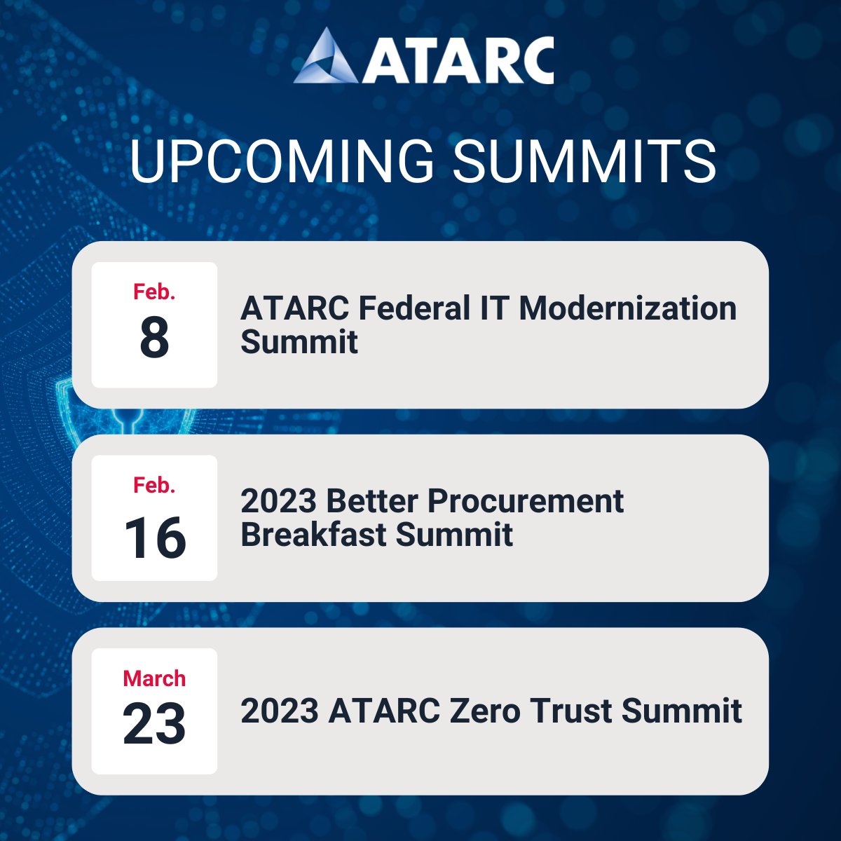 Don't miss out on ATARC's upcoming events! Visit our website to register and learn more - atarc.org

#ATARC #FederalIT #DigitalTransformation #ZeroTrust