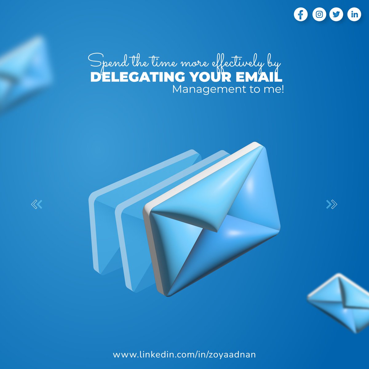ZoyaAhm92844043's tweet image. Spend time more effectively by delegating your email management to me! I have years of experience with inbox management and am trained to work with you to organize your inbox in a way that works best for your needs.
#email #emaildesign #emailhandling #emailmarketingtips