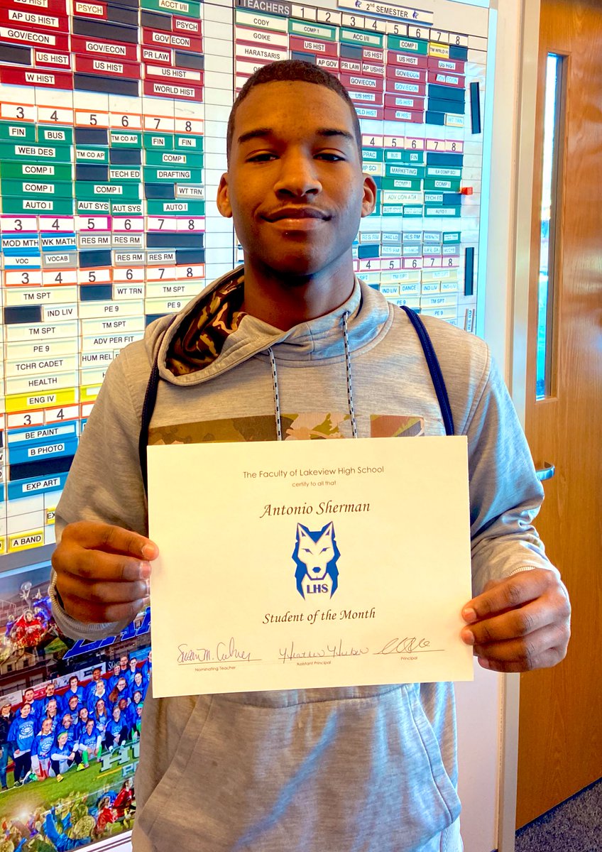 Congratulations to Antonio Sherman - Student of the Month - December (yes, a little behind…) Charismatic kid! Multi-sport athlete! #HuskyPride