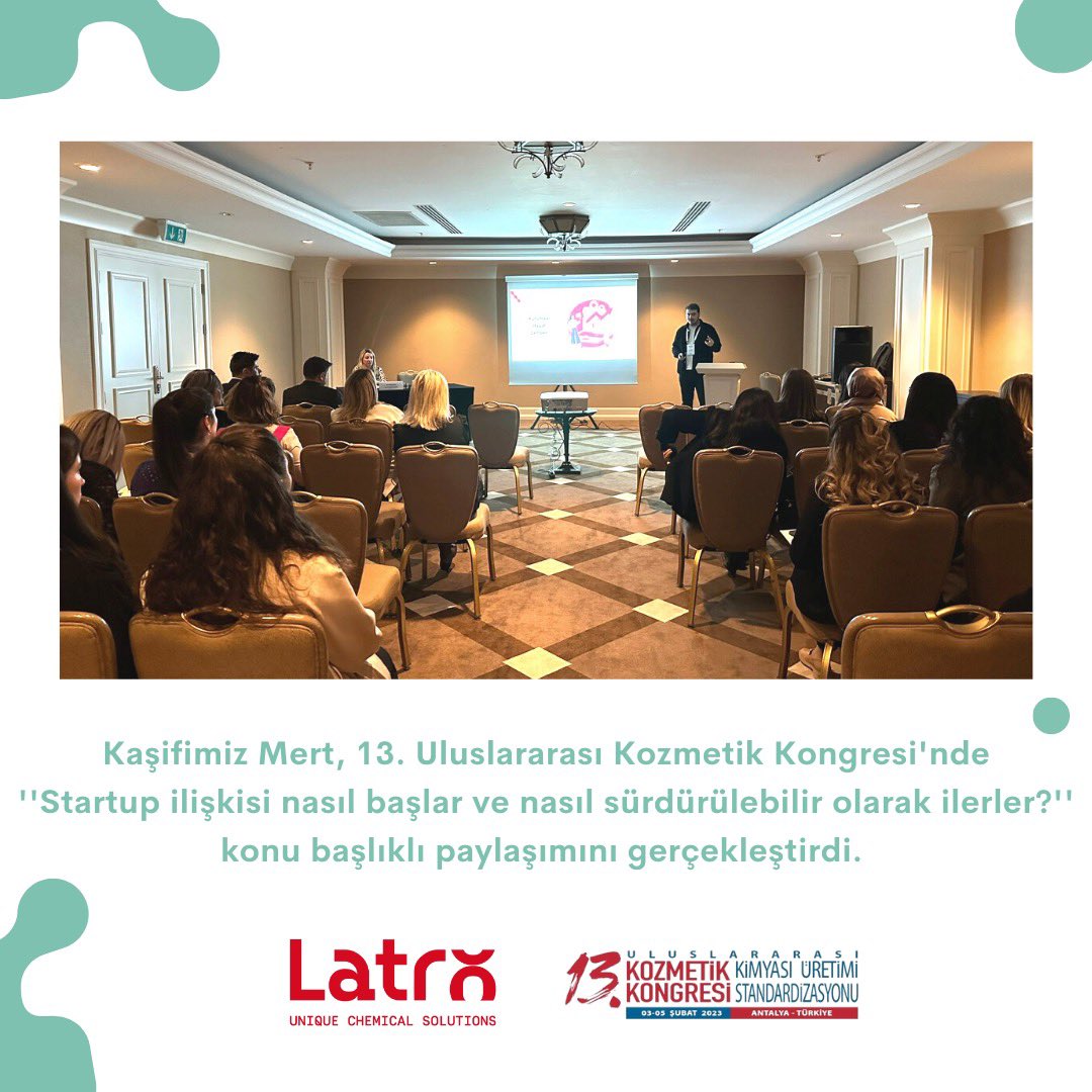 LatroKimya's tweet photo. 13. Uluslararası Kozmetik Kongresi’nde biz de varız!⚡️Kurum ve startup birlikteliğini konuştuğumuz kongrede paylaşımları kaşifimiz Mert gerçekleştirdi👏 https://t.co/eo8lMxTAjV