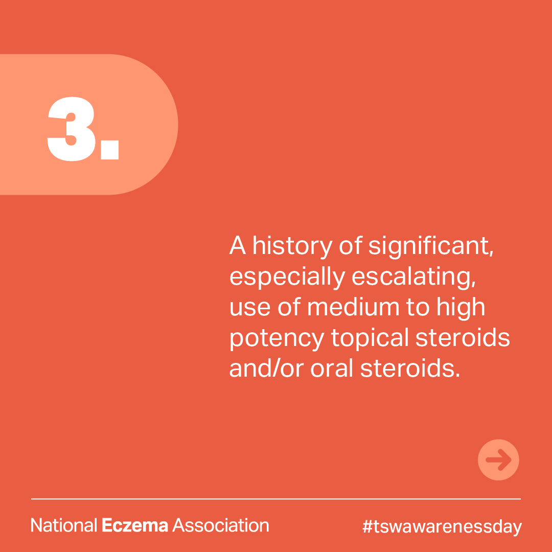 nationaleczema's tweet photo. Today is #TopicalSteroidWithdrawalAwareness Day.

Visit @ITSANnonprofit to learn more about ways to support the #TSWcommunity. 

Learn more about #TSW: https://t.co/dFt9jmXMtx

#tswawarenessday #endtsw #thisisnoteczema #dermatology #eczema #tswawareness #atopicdermatitis https://t.co/fOmsZUhbtd