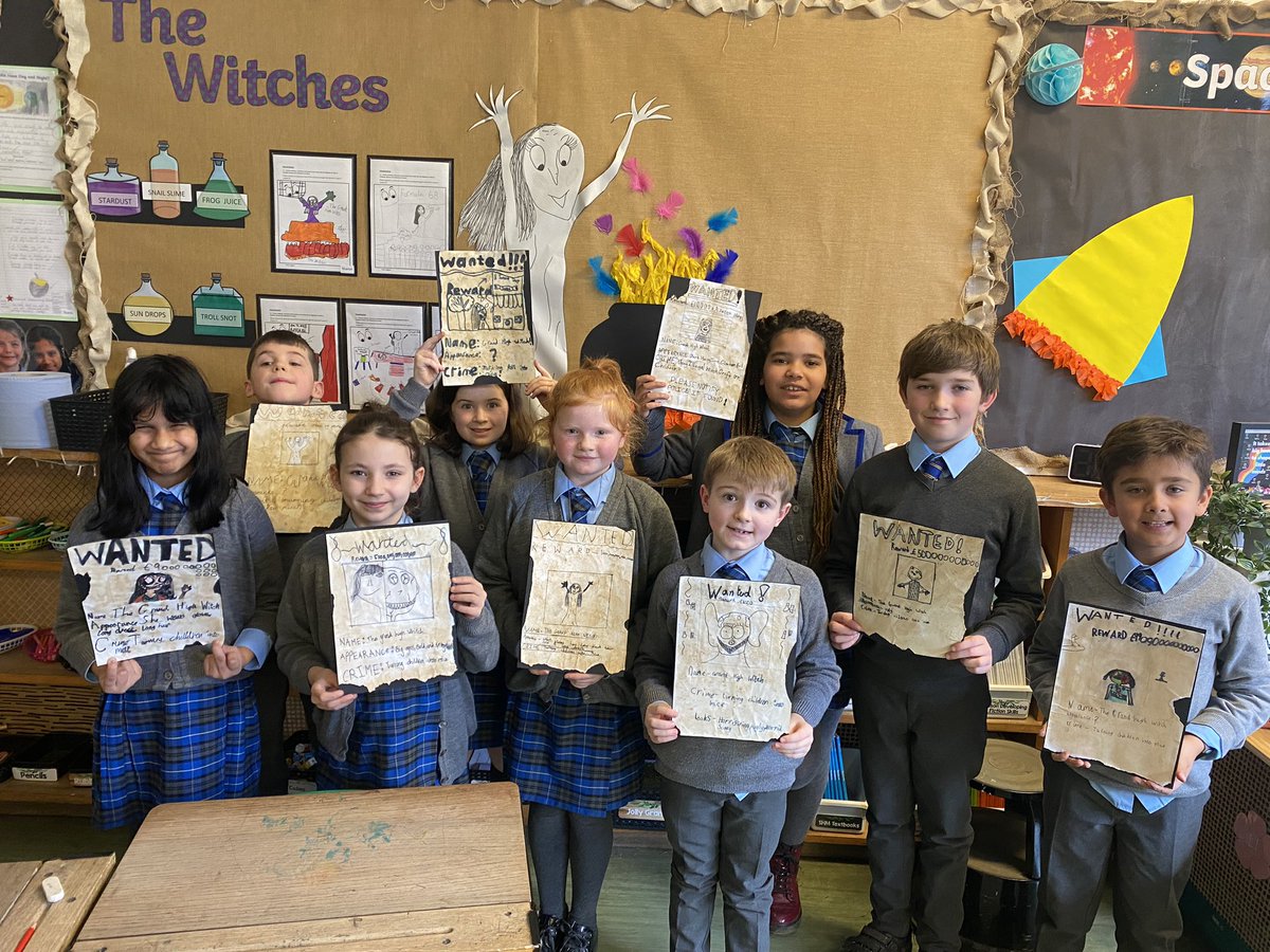 fernhillp5's tweet image. Today we created #WantedPosters for the Grand High Witch in Roald Dahl’s #TheWitches! We then Tea-Stained our posters to create the old-time paper effect! #Committed #SuccessfulLearners #ThisIsWhereWeBelong ☕️📜📖