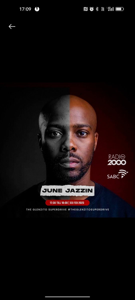 Radio2000_ZA's tweet photo. #TheGlenzitoSuperDrive
@JuneJazzin gets us ready for Friday evening groove๐คฉ
#ExpensiveMix https://t.co/chQ85QpH0X