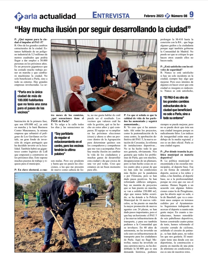SotoIIV's tweet photo. Top story: @AytoParla: 'El Alcalde @Ramonjurado habla del presente y futuro de #Parla en @ParlaAct : "Hay mucha ilusión por seguir desarrollando la ciudad". ' https://t.co/x0B6W6n1Qq, see more https://t.co/tIl2kXRwW6