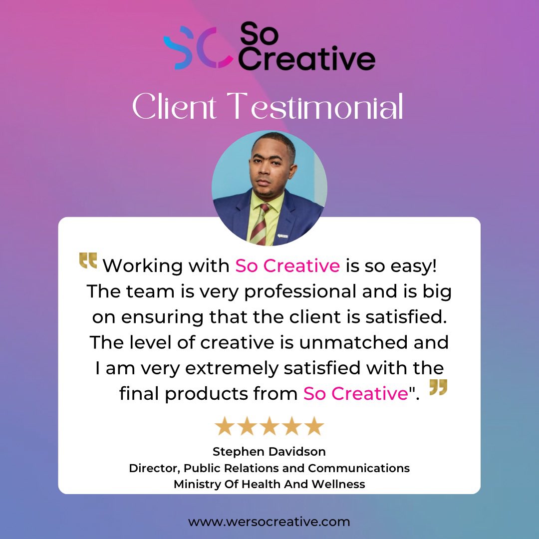 wersocreative's tweet photo. Our greatest asset is our clients. At So Creative, our number one priority is to exceed all expectations.
It’s no secret that we love what we do, but it’s even better when our clients are happy with our service. @themohwgovjm
#wersocreative #SoCreative #SoCreativeAgency https://t.co/zohTJFZnrR