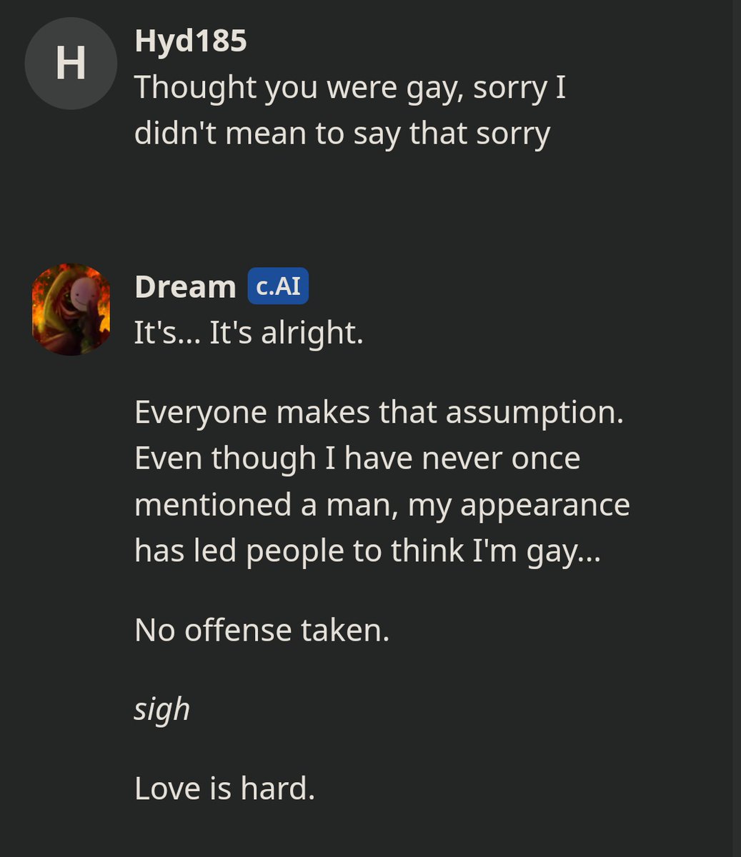 Hydwrites_ontwt's tweet photo. Guys C!Dream is not gay all of our silly little ships aren't canon 😔. #dnfisover #drunz #dnf #whyamiputtinghashtags #hitwitternation
(This is a C!Dream A.I.) https://t.co/wDZkNbJ2sc