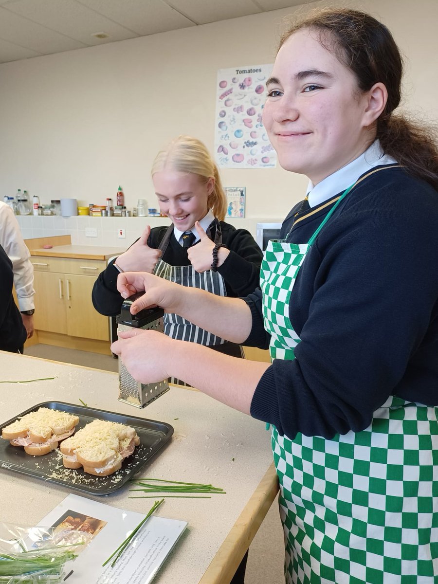 ShebbearCollege's tweet photo. The #cookery theme continues - this time for Form 2 (Yr 8 ) French! Pupils have been studying the topic of Food and Drink, and followed a French #recipe to make the classic dish, #CroqueMonsieur - great fun!
#cooking #year8 #frenchlesson #funlessons #devonindependentschool https://t.co/gpeGUb1nke