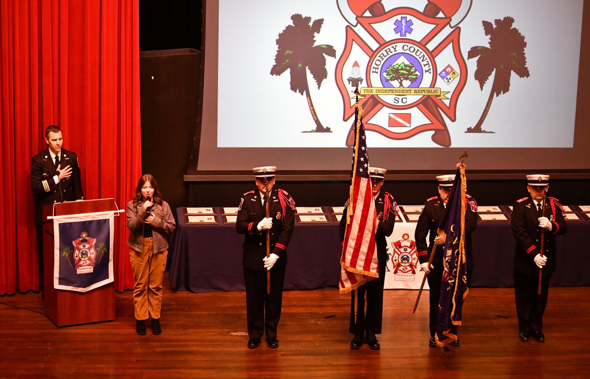 hcfirerescue's tweet photo. It's exciting for #HCFR to promote up leaders. Their dedication to public service and public safety in Horry County is exceptional, and we appreciate them immensely! Here are a few photos from last night's ceremony, which was well attended and well viewed on our live stream! https://t.co/t4SQuDDJc6