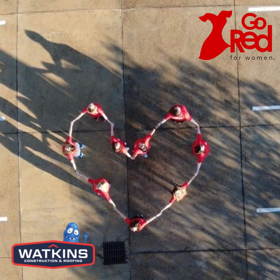 WatkinsRoofing's tweet photo. We are proud to join the Go Red For Women American Heart Association campaign and help raise awareness about heart disease in women❣️. We are committed to doing our part to help spread the message that heart health is important for everyone. #GoRedJxn #Watkinsway @AHAMississippi https://t.co/fGjJ5WssDt