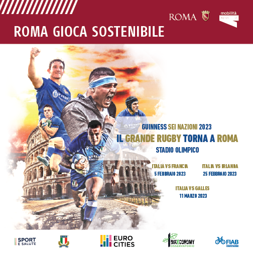 🏉#RomaGiocaSostenibile è il motto che accompagna le 3 partite casalinghe all'Olimpico dell'#italrugby nel "Sei Nazioni" 2023.
L'idea è favorire una mobilità rispettosa dell'ambiente incentivando spostamenti in bicicletta o con i mezzi pubblici.
info 👉 bit.ly/RomaGiocaSoste…
