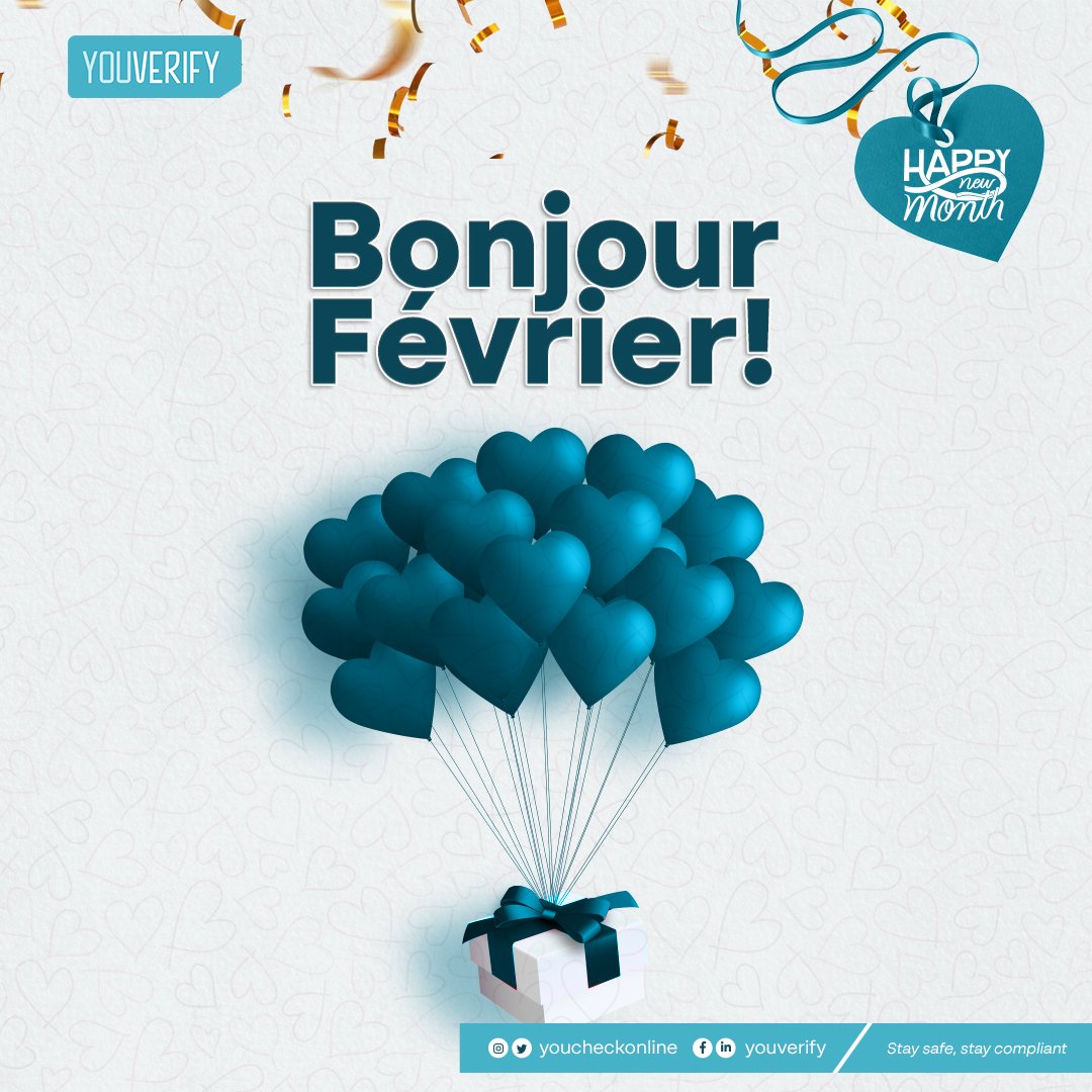 Joyeux nouveau mois
De nous tous chez Youverify
#Youverify #happynewmonth
